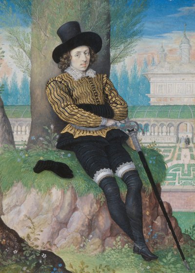 Young Man Seated under a Tree by Isaac Oliver